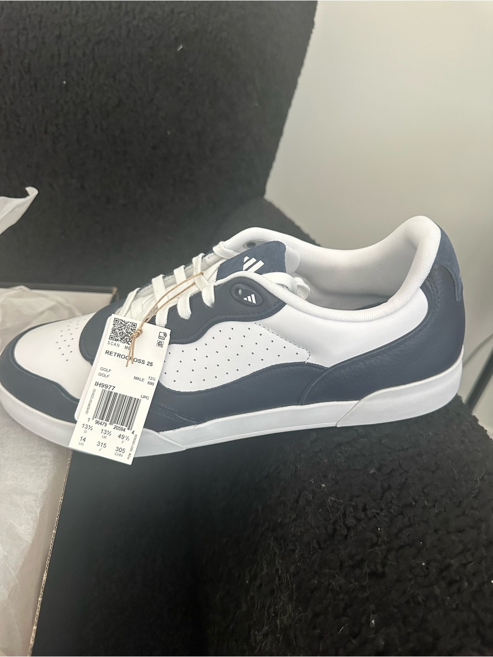 NWT Men’s adidas Retro Court golf shoes in White/Navy